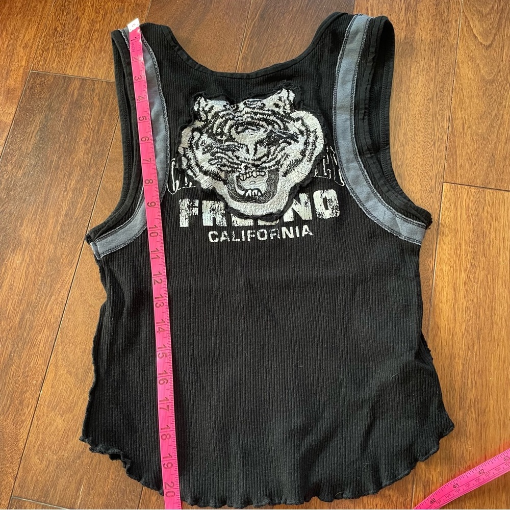 We The Free Tiger Embroidered Tank Top Black Gray Free People Shirt Size S - Picture 11 of 11